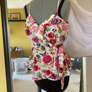 Beautifully cut wrap blouse with peplum